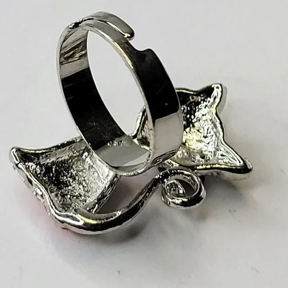 Red Cat Ring Adjustable Band - Picture 8 of 11